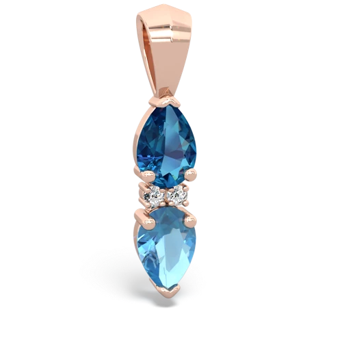 london topaz-blue topaz bowtie pendant