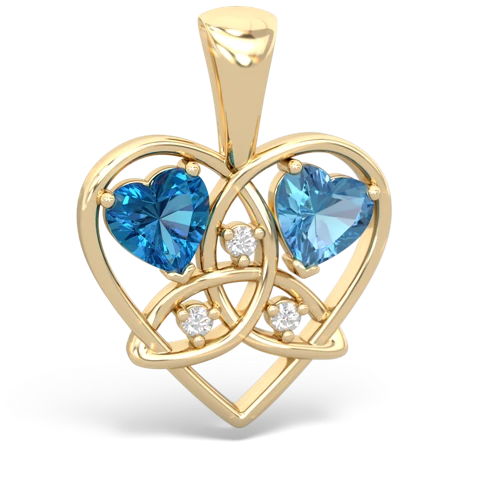 london topaz-blue topaz celtic heart pendant