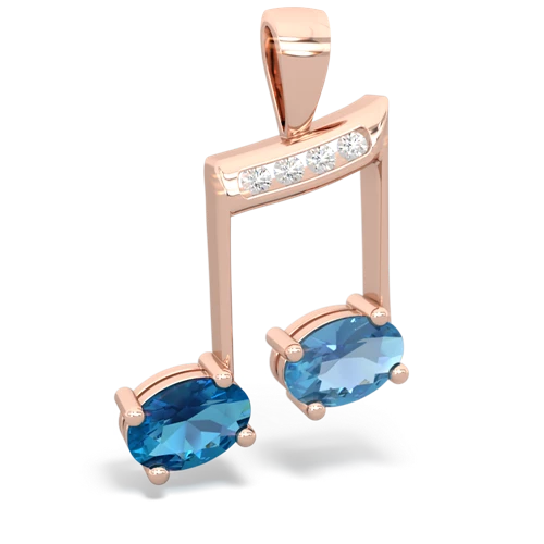 london topaz-blue topaz music notes pendant