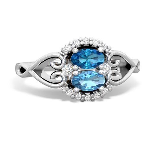 london topaz-blue topaz antique keepsake ring