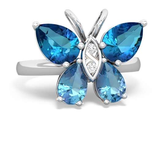 london topaz-blue topaz butterfly ring