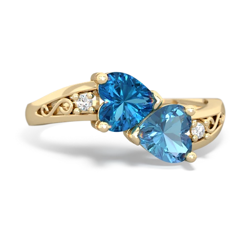 london topaz-blue topaz filligree ring