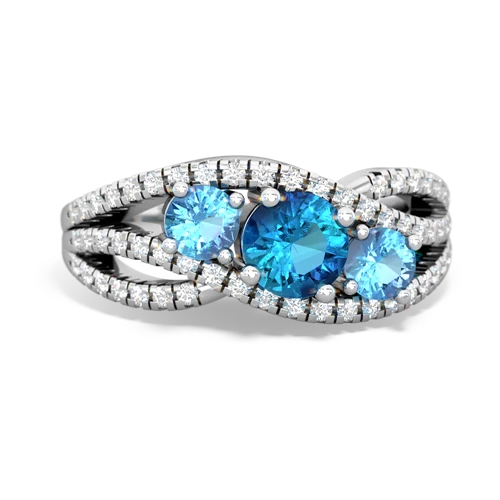 london topaz-blue topaz three stone pave ring