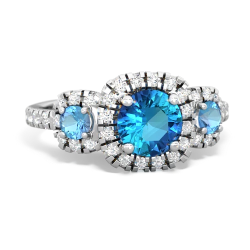 london topaz-blue topaz three stone regal ring