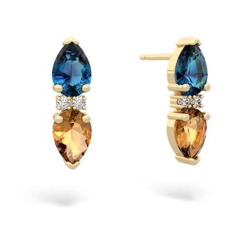 london topaz-citrine bowtie earrings