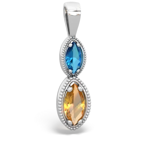 london topaz-citrine antique milgrain pendant