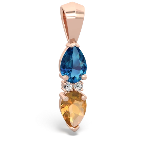 london topaz-citrine bowtie pendant