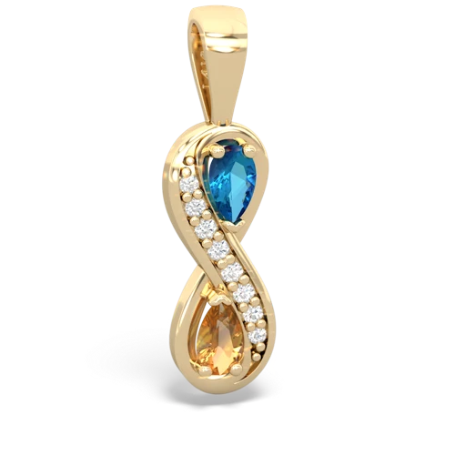 london topaz-citrine keepsake infinity pendant