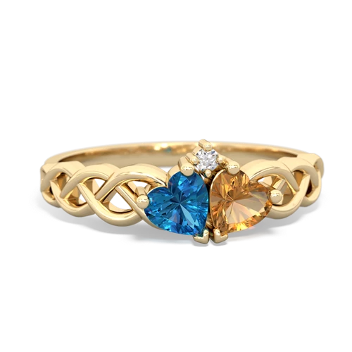 london topaz-citrine celtic braid ring