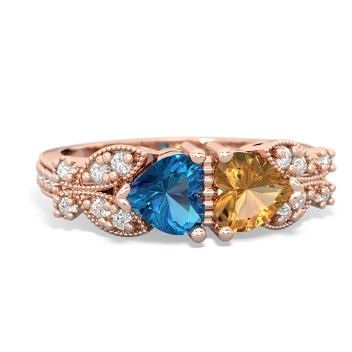 london topaz-citrine keepsake butterfly ring