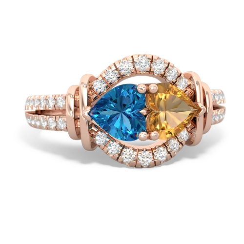 london topaz-citrine pave keepsake ring