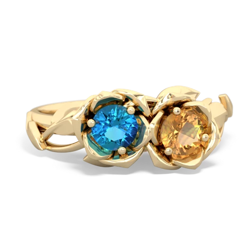 london topaz-citrine roses ring