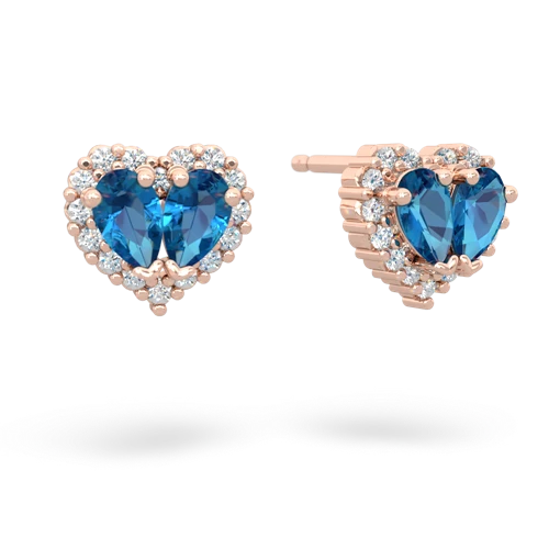 london topaz halo-heart earrings