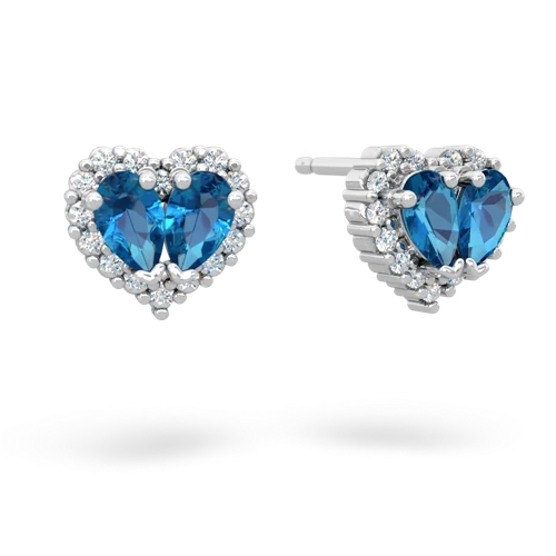 london topaz halo-heart earrings
