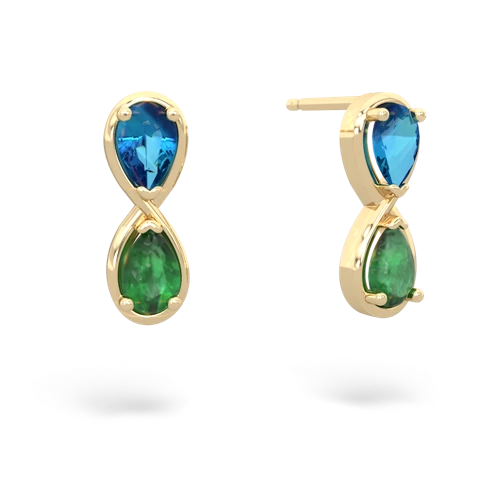 london topaz-emerald infinity earrings