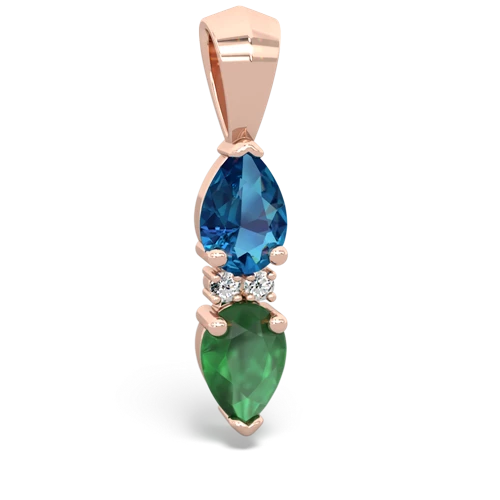 london topaz-emerald bowtie pendant