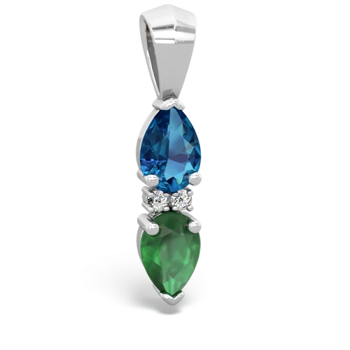 london topaz-emerald bowtie pendant