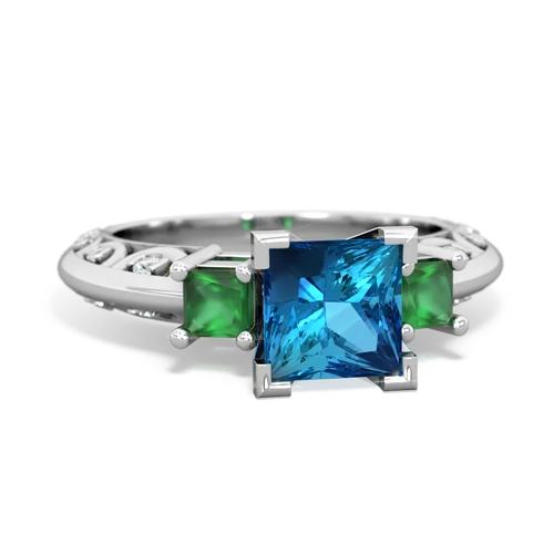 london topaz-emerald engagement ring