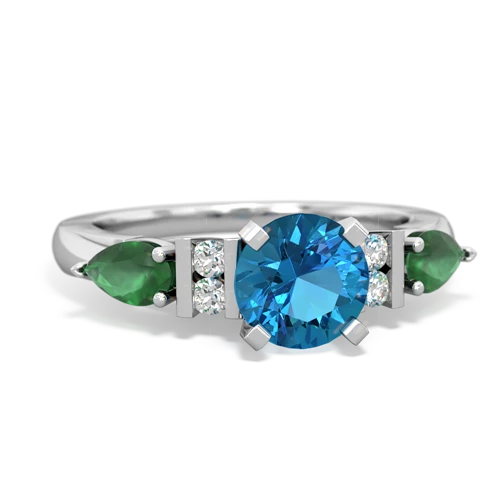 london topaz-emerald engagement ring