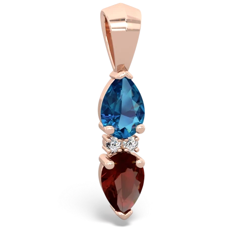 london topaz-garnet bowtie pendant