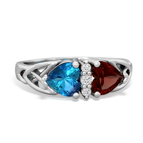 london topaz-garnet celtic ring