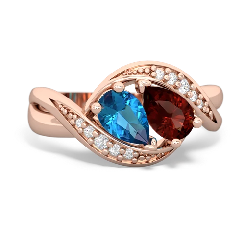 london topaz-garnet keepsake curls ring