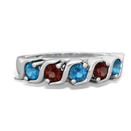 london topaz-garnet timeless ring