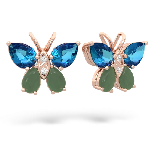 london topaz-jade butterfly earrings