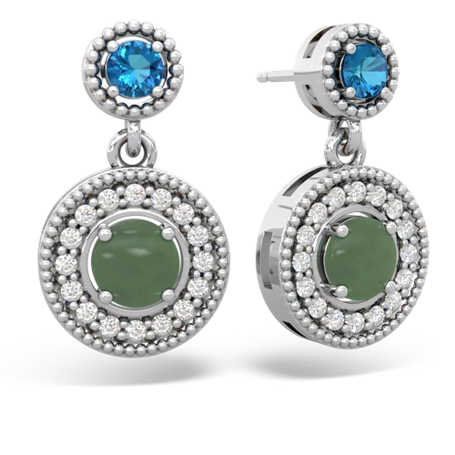 london topaz-jade halo earrings