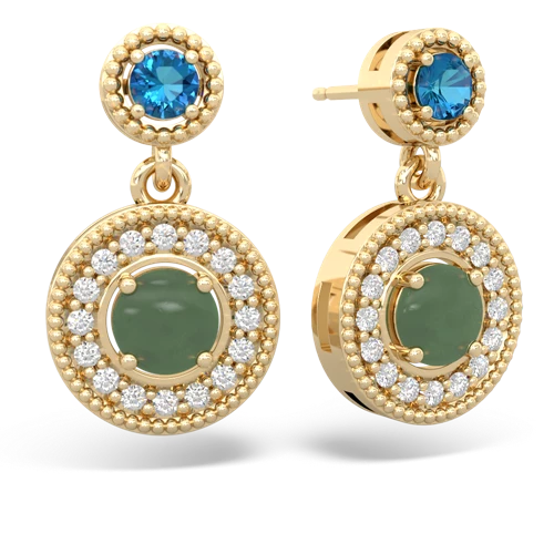 london topaz-jade halo earrings