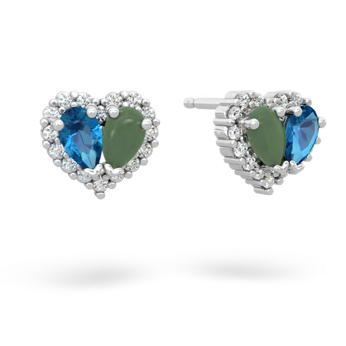 london topaz-jade halo-heart earrings