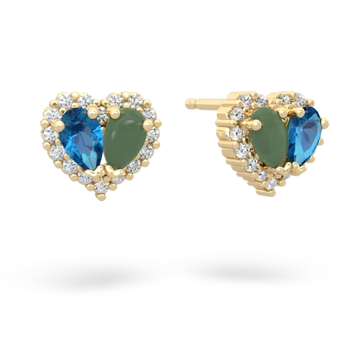 london topaz-jade halo-heart earrings