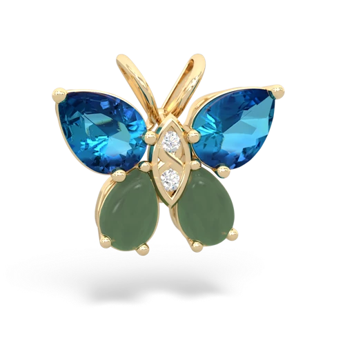 london topaz-jade butterfly pendant