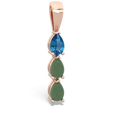 london topaz-jade three stone pendant