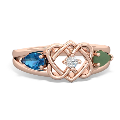 london topaz-jade double heart ring