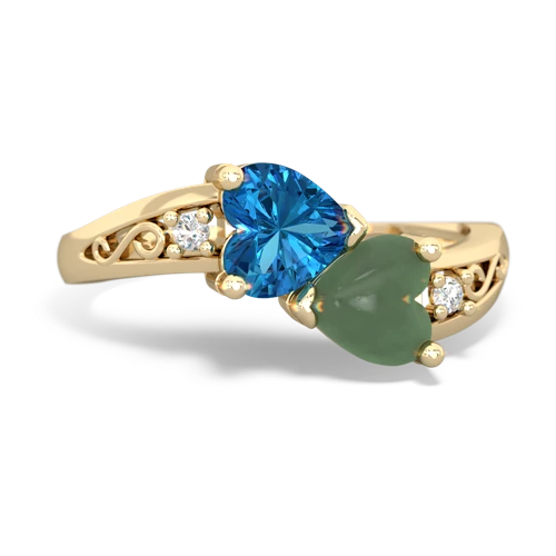 london topaz-jade filligree ring