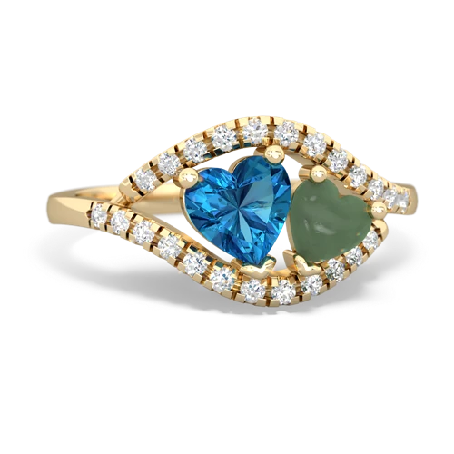 london topaz-jade mother child ring