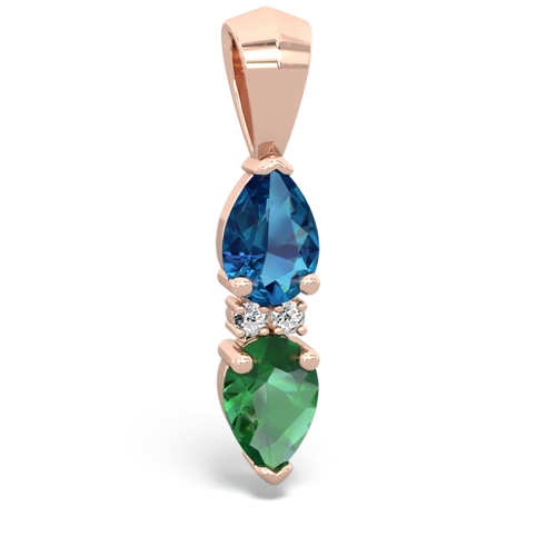 london topaz-lab emerald bowtie pendant