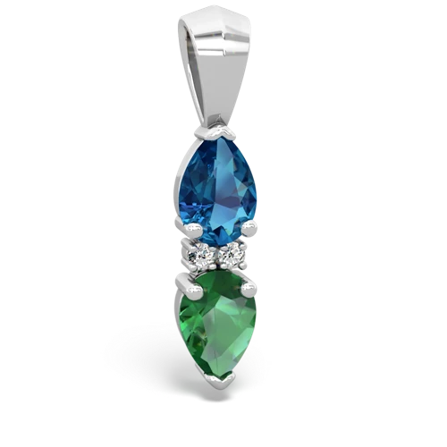 london topaz-lab emerald bowtie pendant