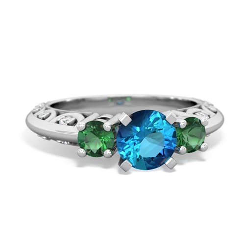 london topaz-lab emerald engagement ring