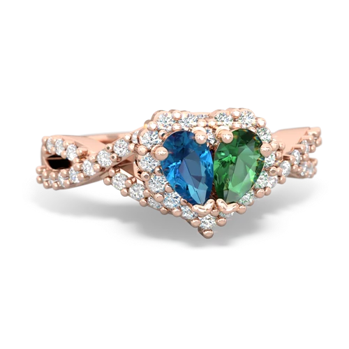 london topaz-lab emerald engagement ring