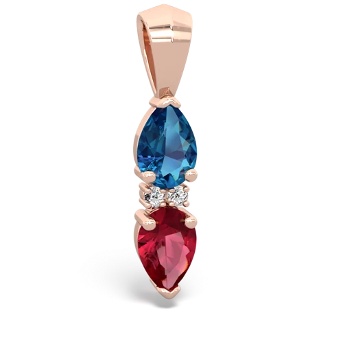 london topaz-lab ruby bowtie pendant