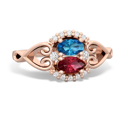 london topaz-lab ruby antique keepsake ring