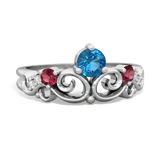 london topaz-lab ruby crown keepsake ring