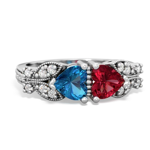 london topaz-lab ruby keepsake butterfly ring