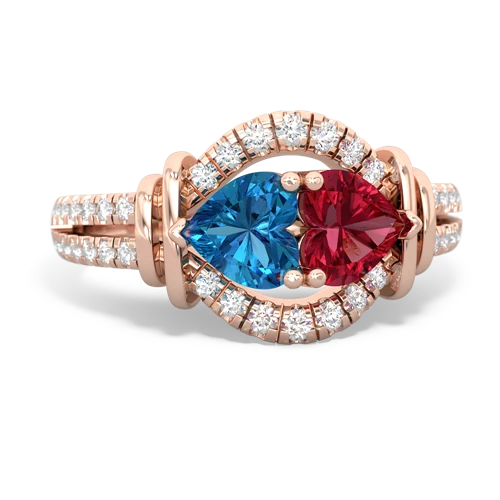 london topaz-lab ruby pave keepsake ring