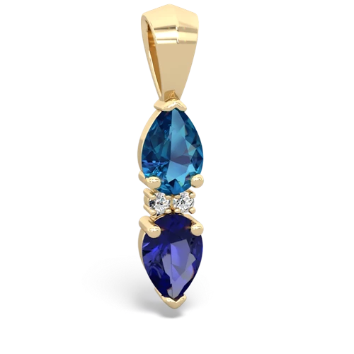 london topaz-lab sapphire bowtie pendant