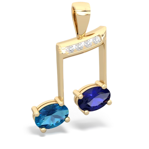 london topaz-lab sapphire music notes pendant