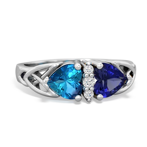 london topaz-lab sapphire celtic ring