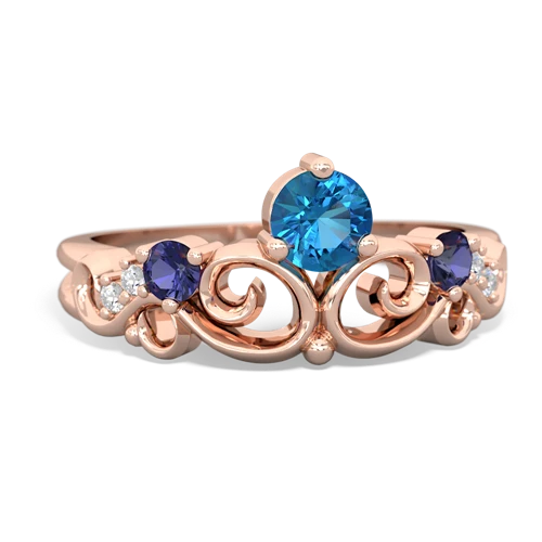 london topaz-lab sapphire crown keepsake ring